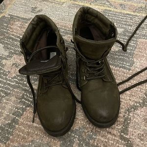 Army Green Steve Madden Lace Up Booties